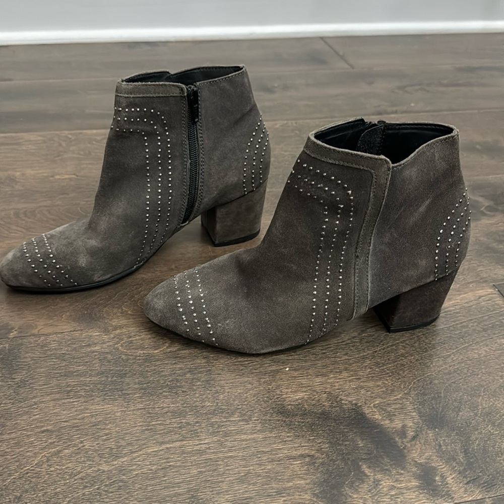 Grey Rhinestone Booties